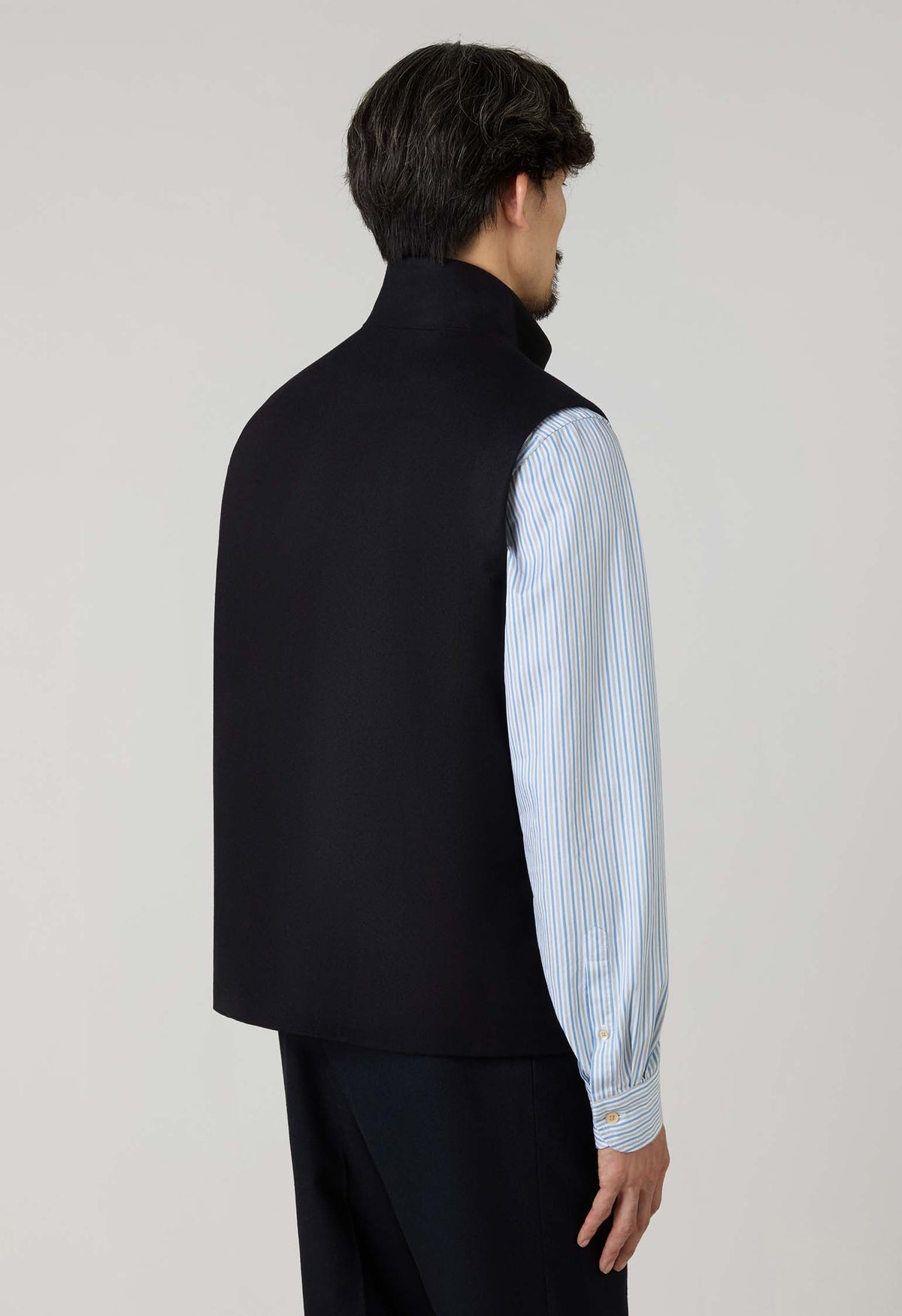 Blue Washed Flannel Padded Gilet