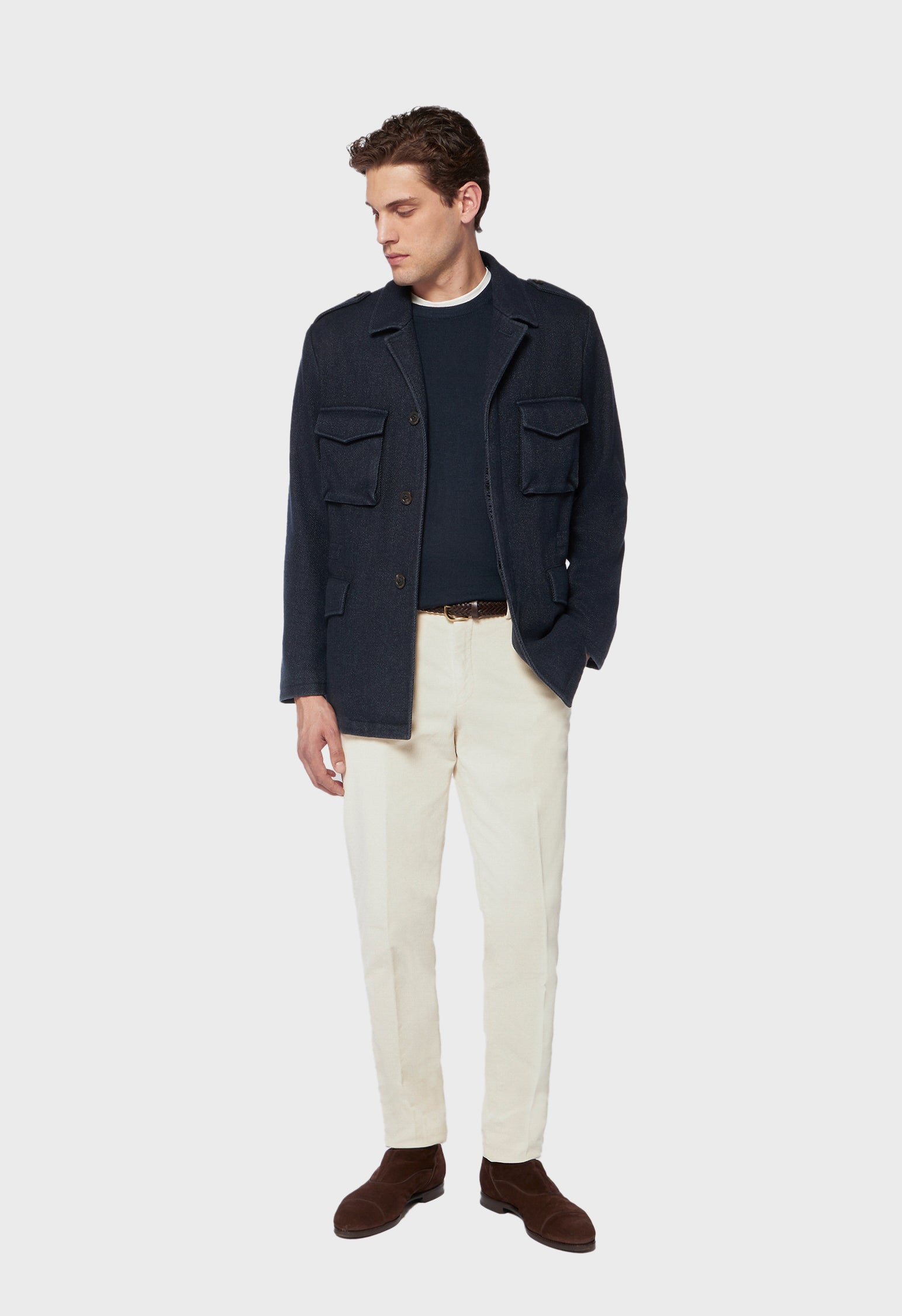 Blue Virgin wool Field jacket