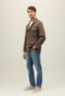 Brown Garment Dyed Wool Field Jacket