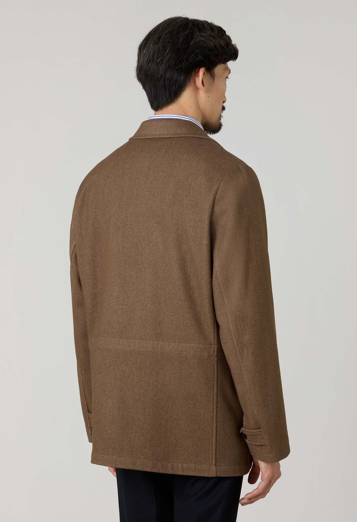 Brown Garment Dyed Wool Field Jacket