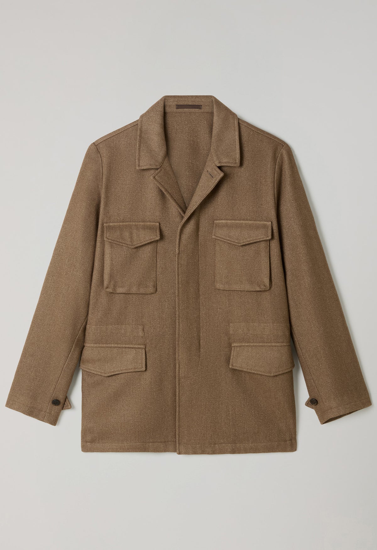 Brown Garment Dyed Wool Field Jacket
