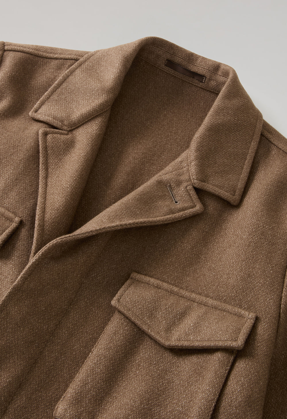 Brown Garment Dyed Wool Field Jacket