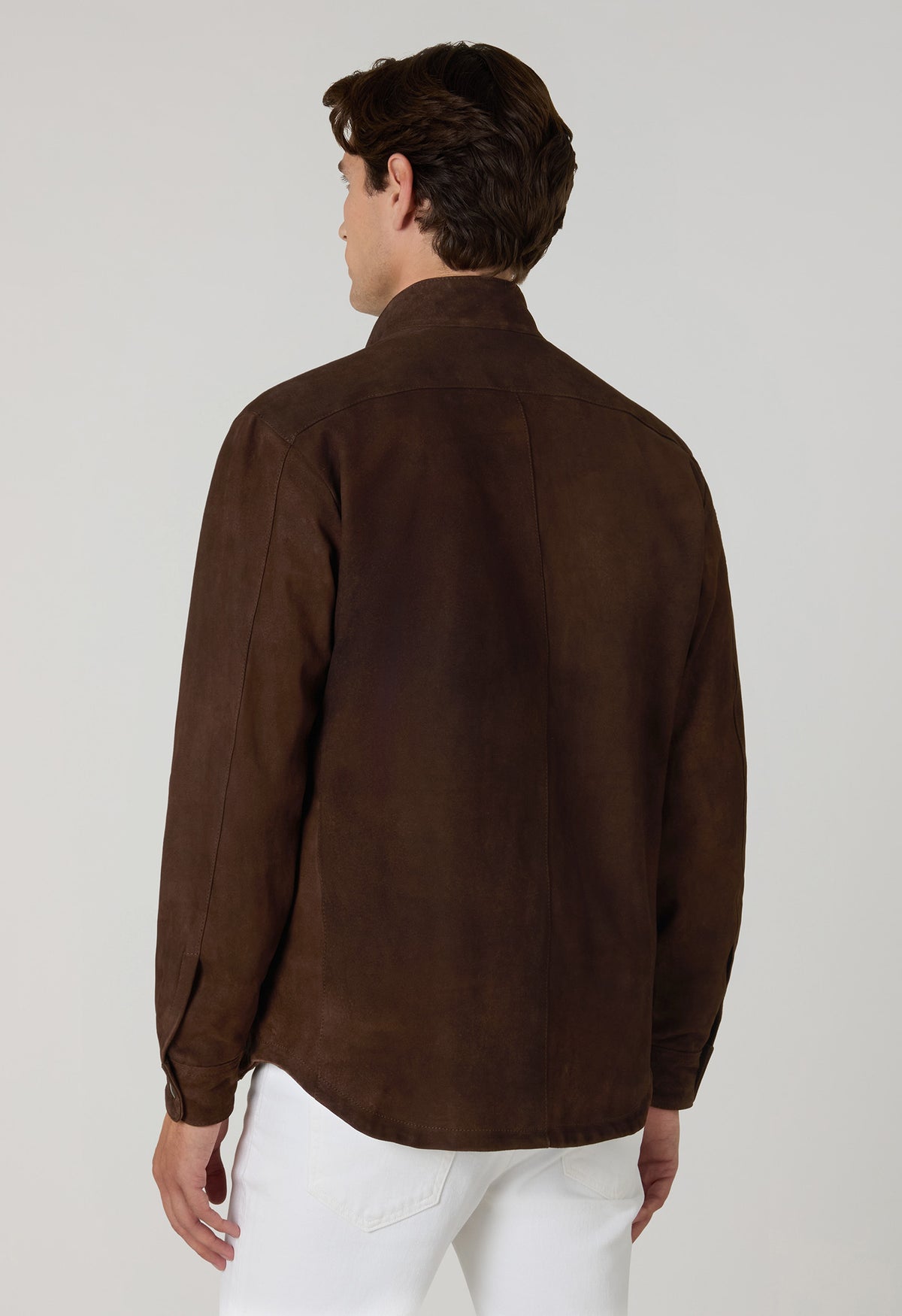 Brown Suede Padded Overshirt