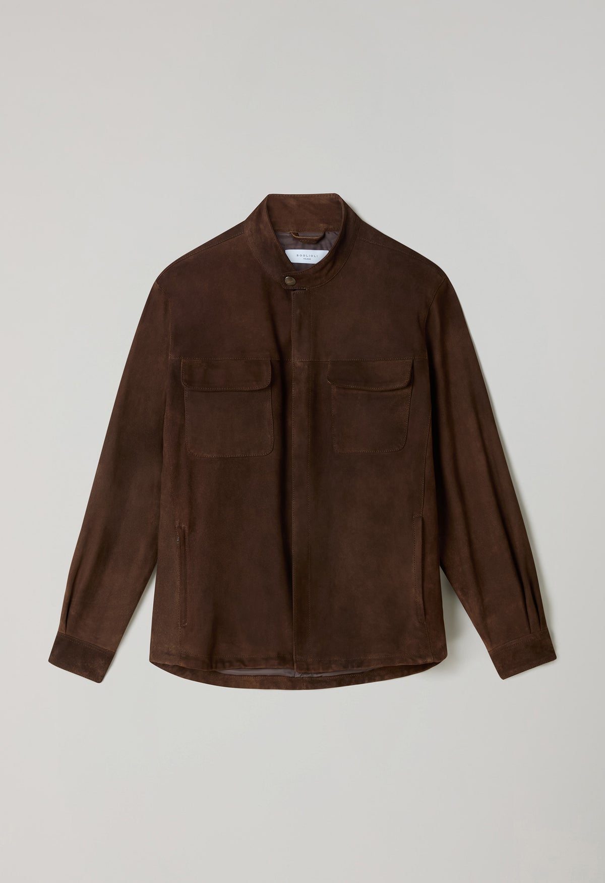 Brown Suede Padded Overshirt