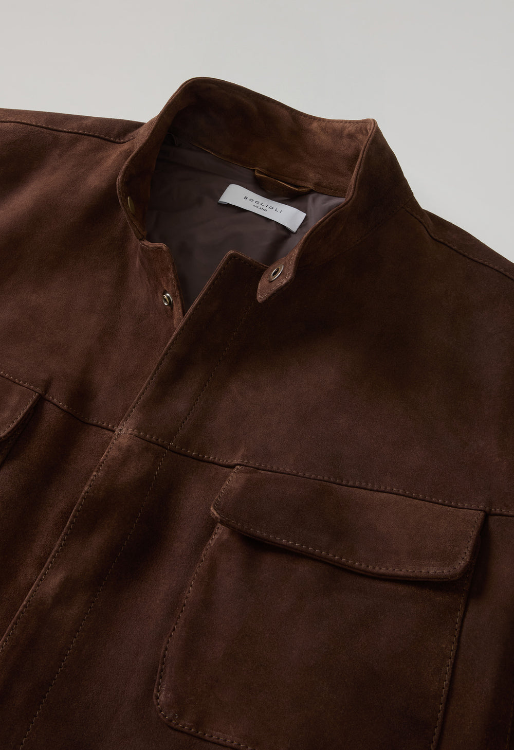 Brown Suede Padded Overshirt