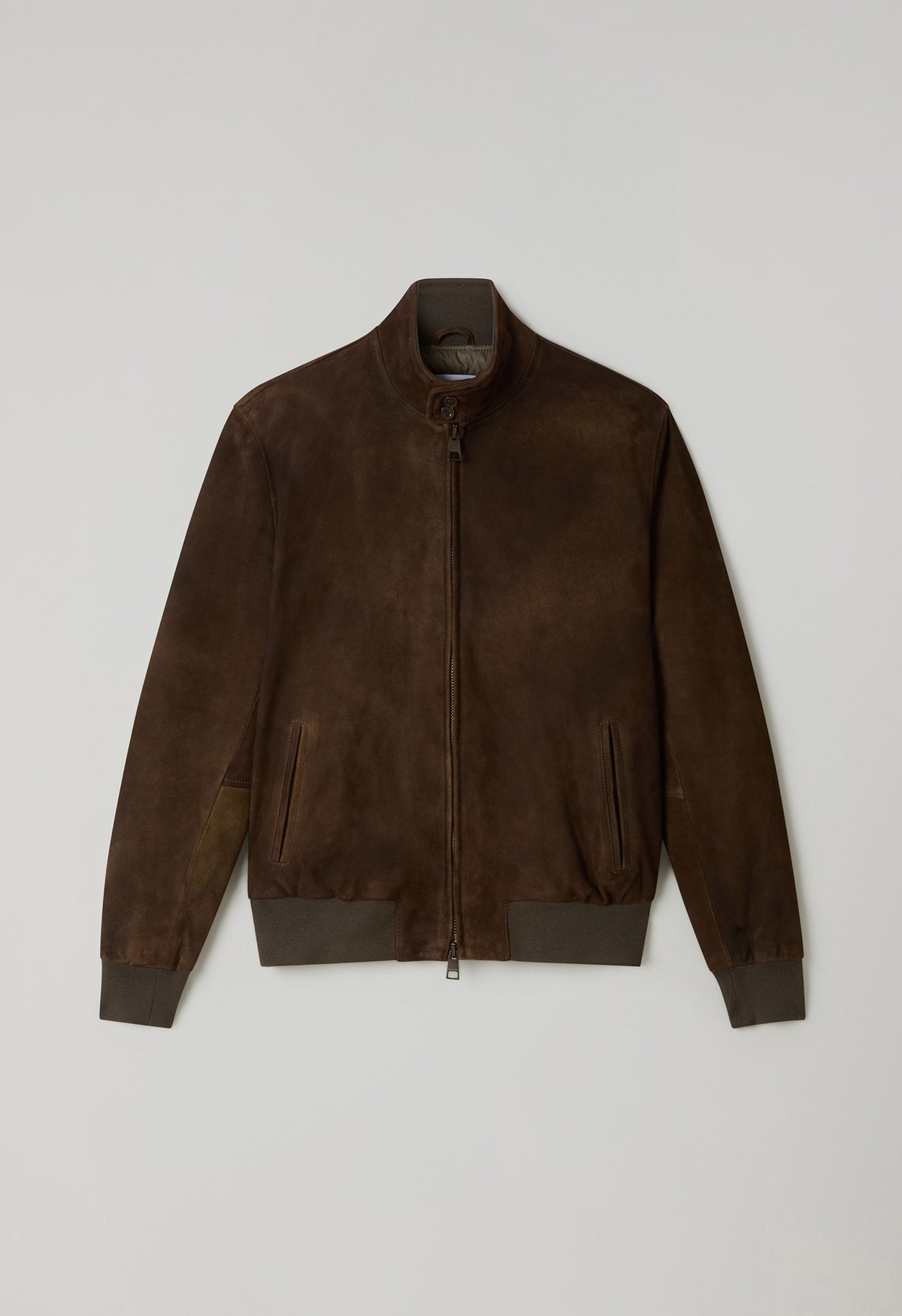 Bomber imbottito in suede marrone