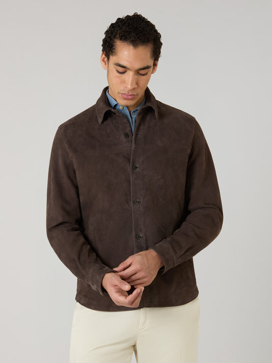 Brown Suede Overshirt