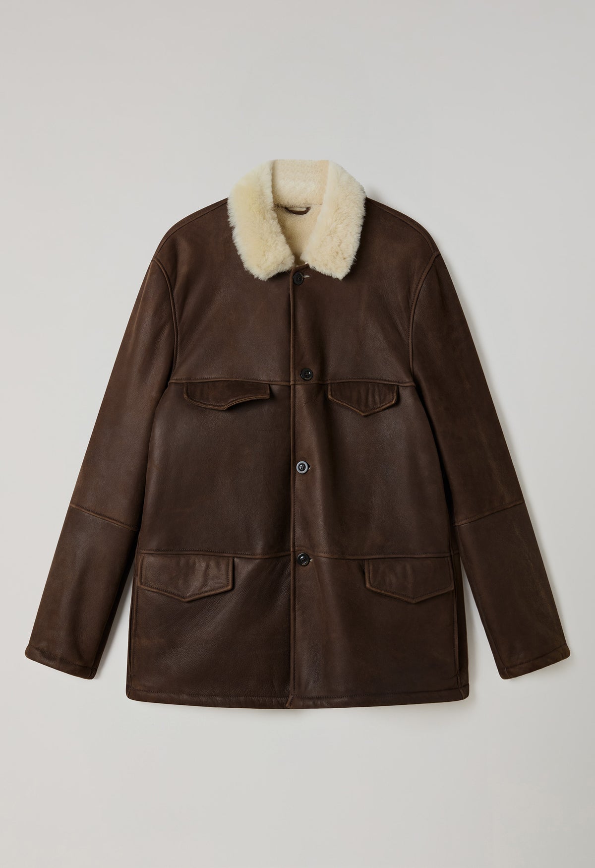 Brown Shearling Sahariana