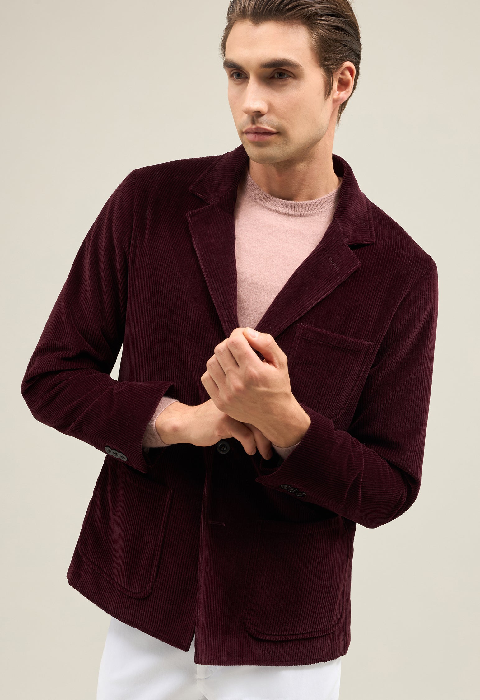 Bordeaux Wide Wale Corduroy Picasso Jacket