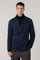 Blue Houndstooth Jersey double-breasted Easy Jacket