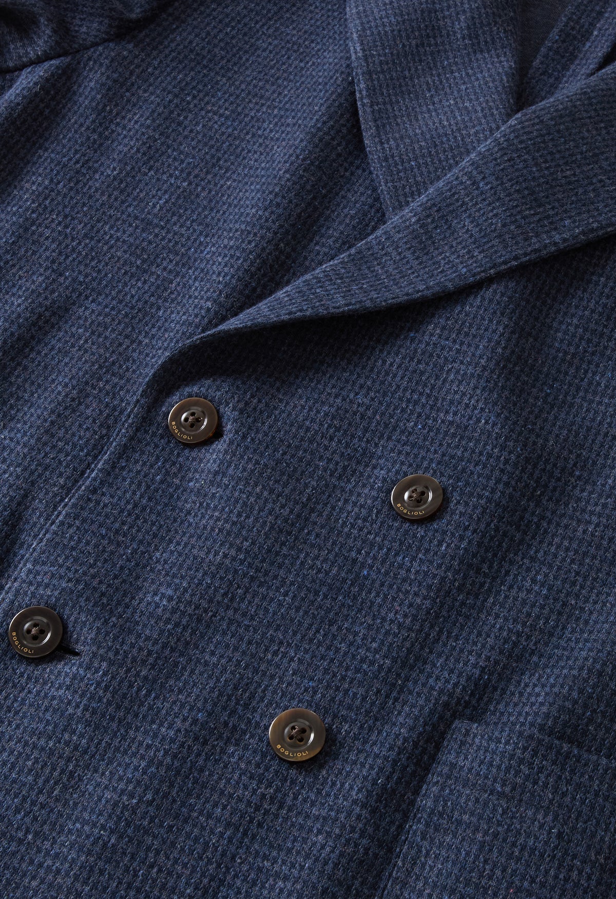 Blue Houndstooth Jersey double-breasted Easy Jacket