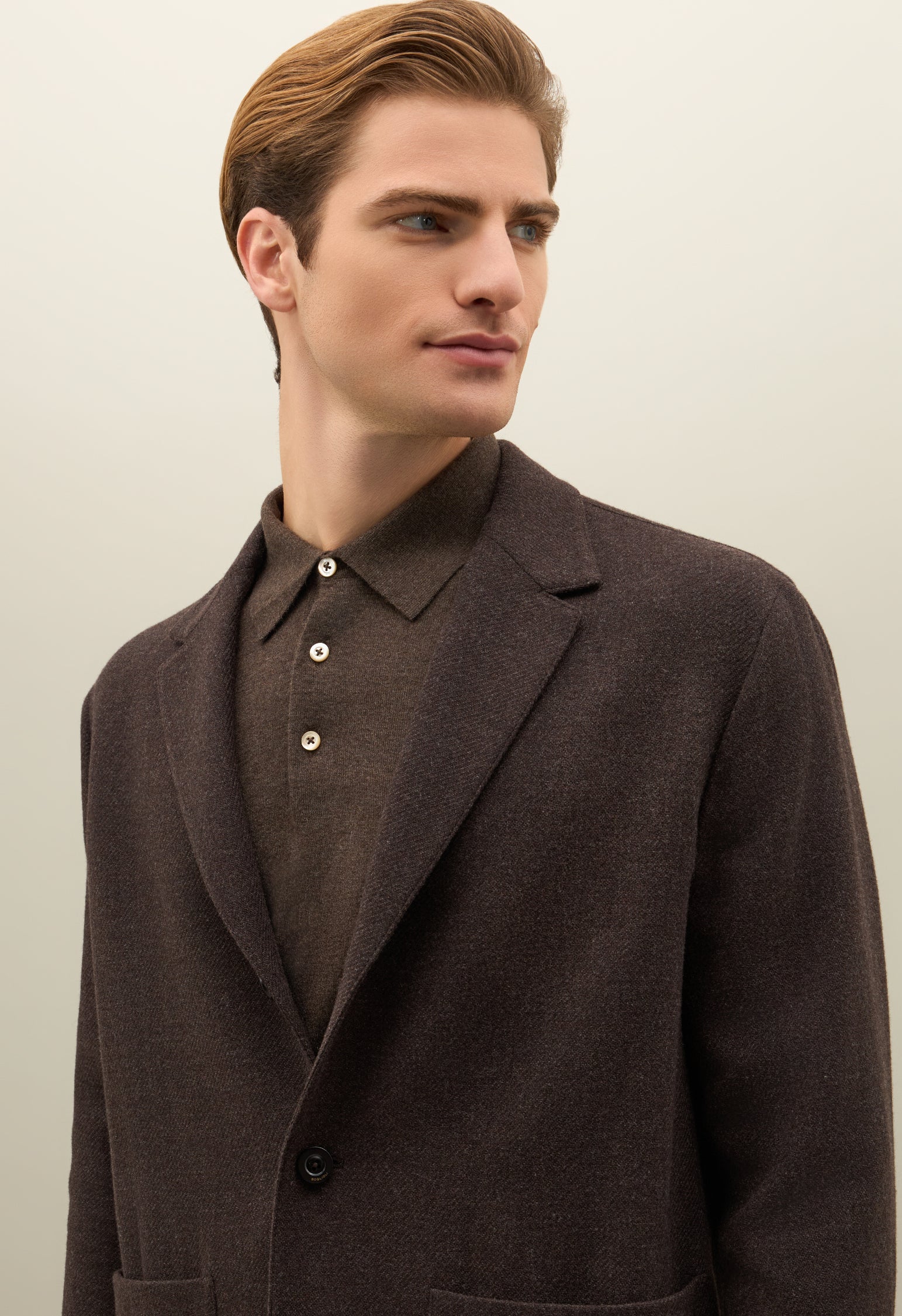 Brown Wool Cashmere Over Jacket