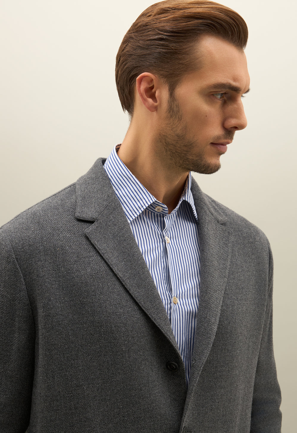 Grey Wool Cashmere Over Jacket