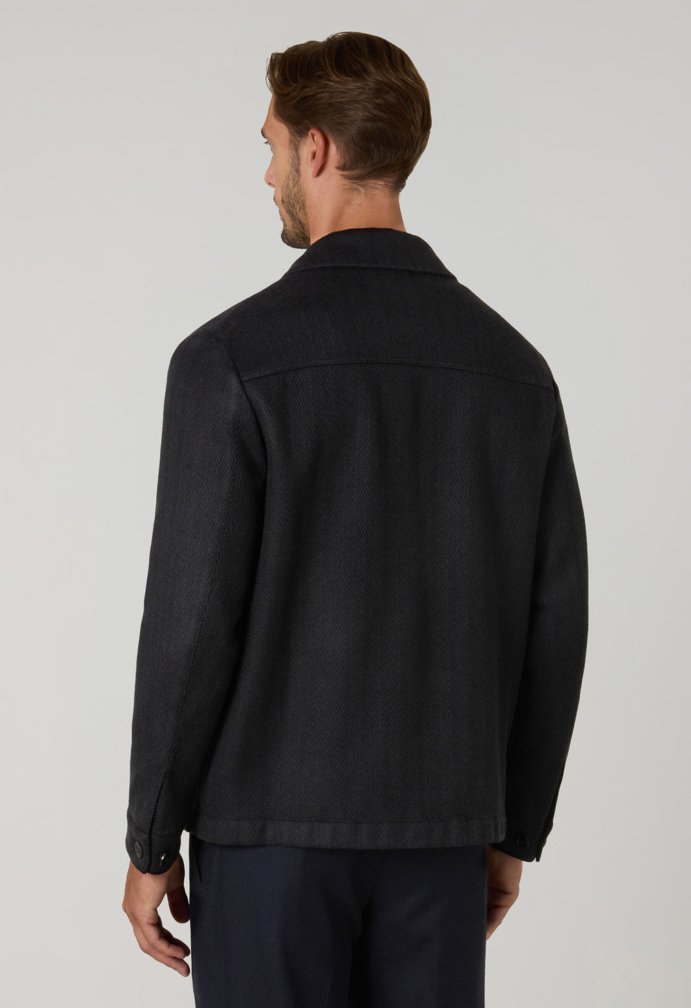 Giacca Boxie in cashmere e lana nera
