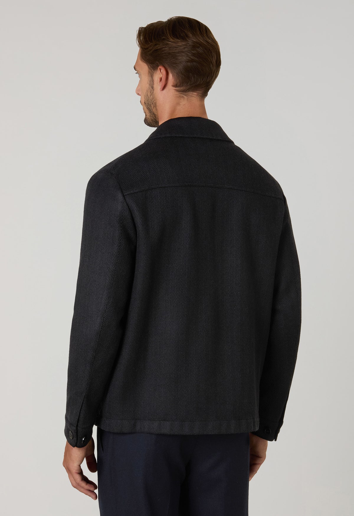 Giacca Boxie in cashmere e lana nera