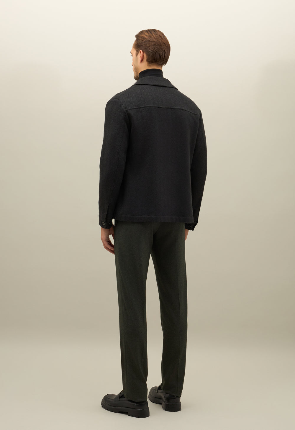 Black Cashmere Wool Boxie Jacket