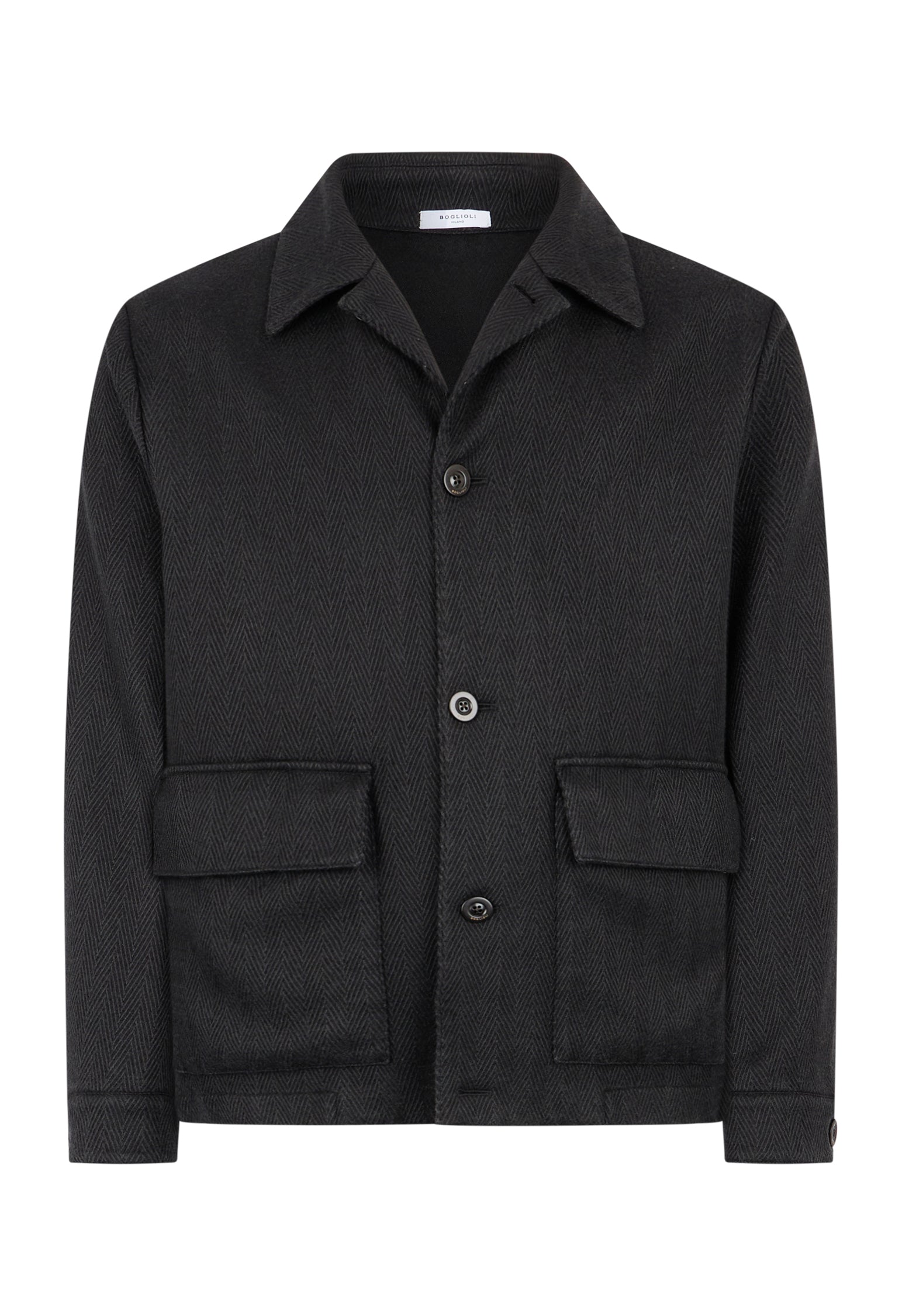 Black Cashmere Wool Boxie Jacket