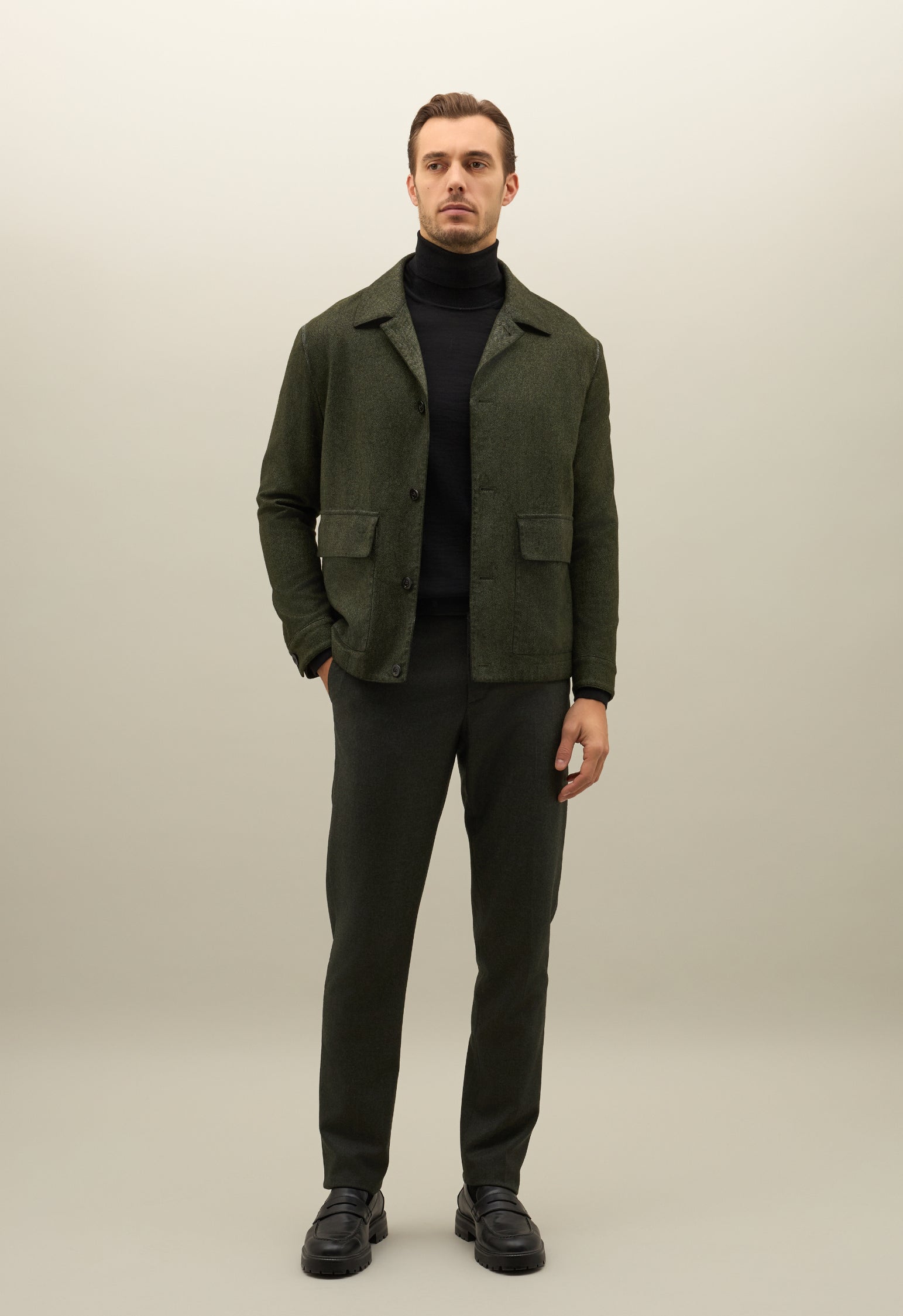 Green Tinto Velo Wool Boxie Jacket