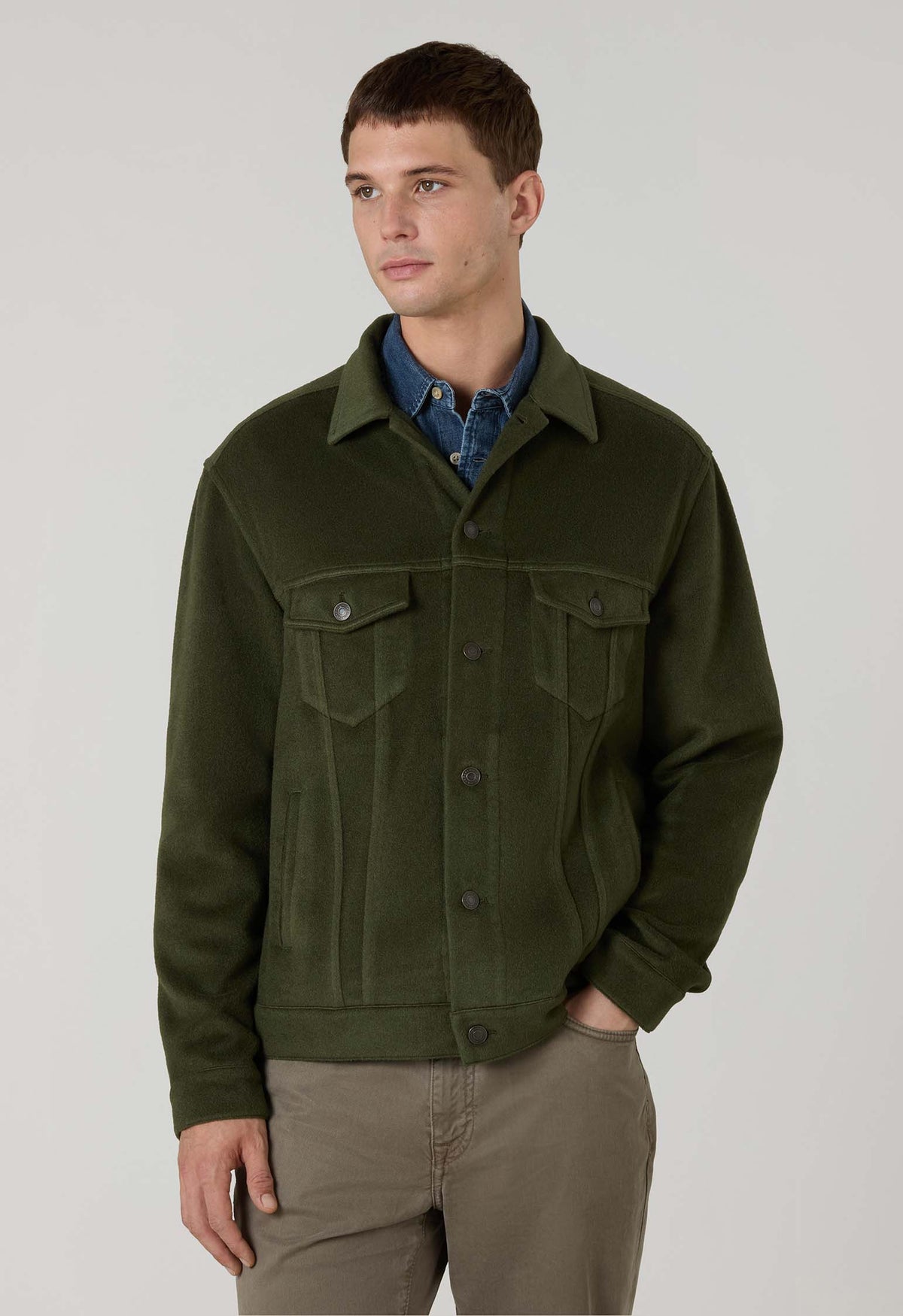Green Garment Dyed Cashmere Biker