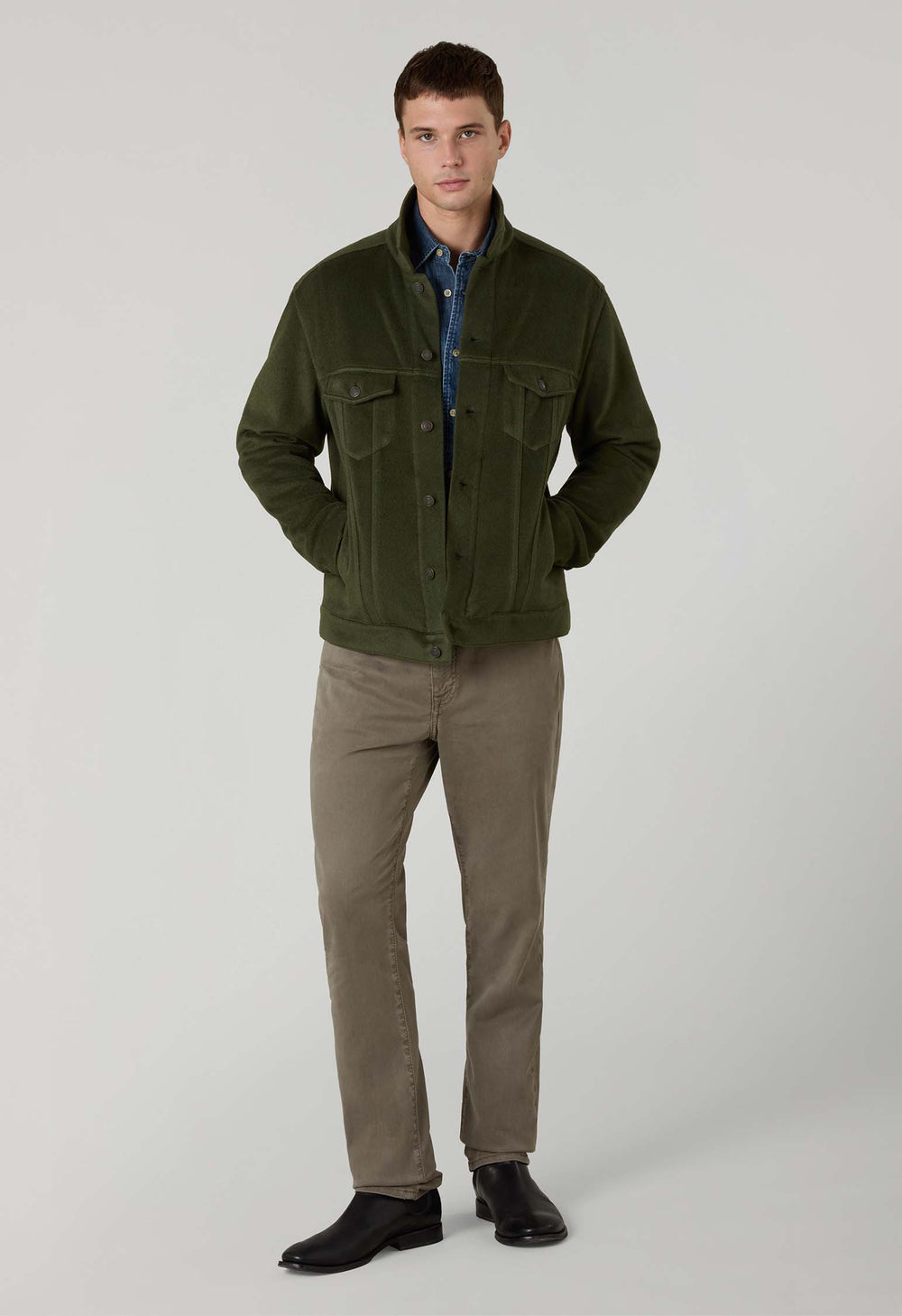 Green Garment Dyed Cashmere Biker