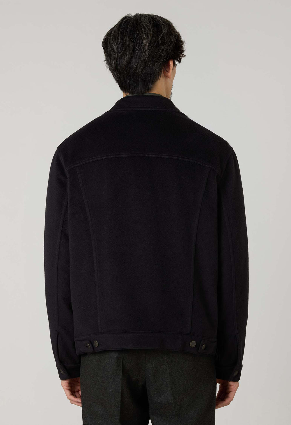 Dark Grey Garment Dyed Cashmere Biker