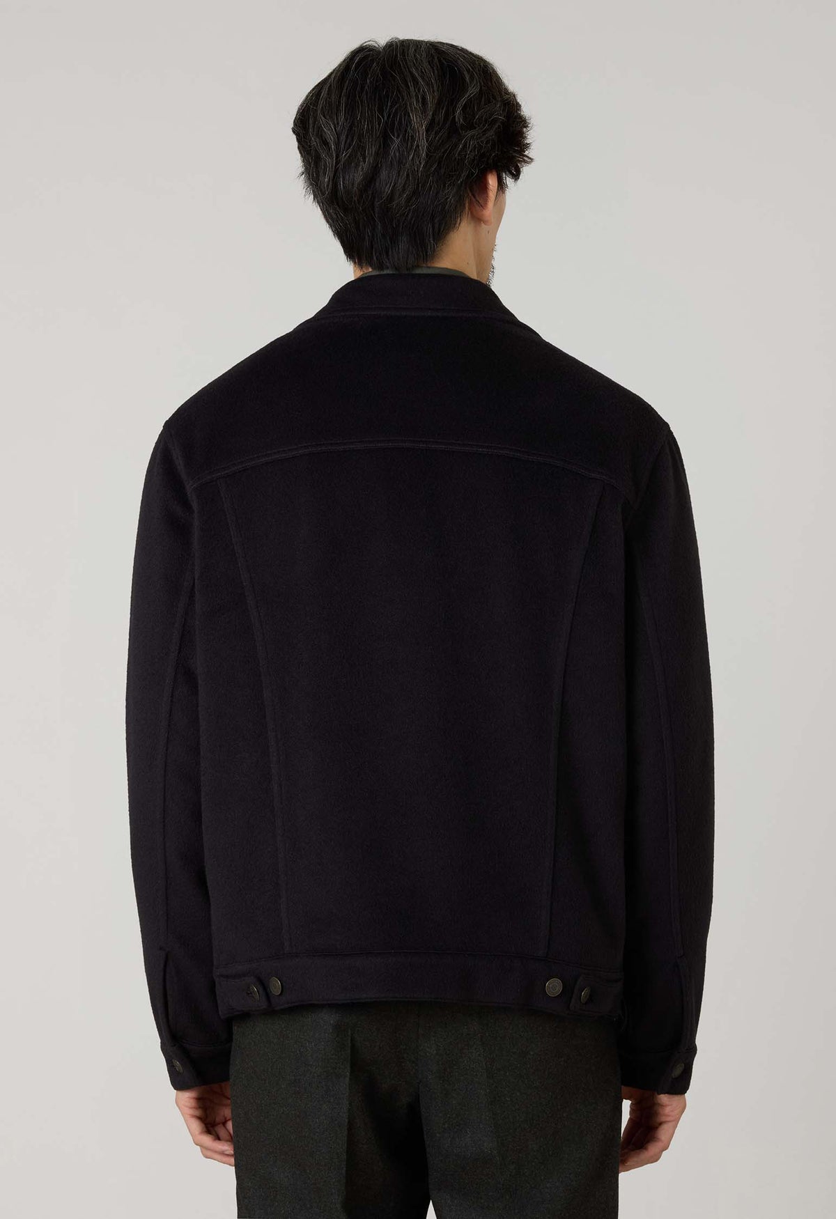 Dark Grey Garment Dyed Cashmere Biker