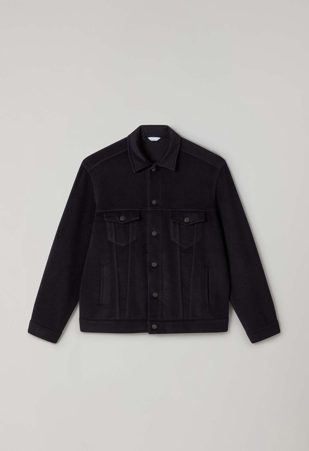 Dark Grey Garment Dyed Cashmere Biker