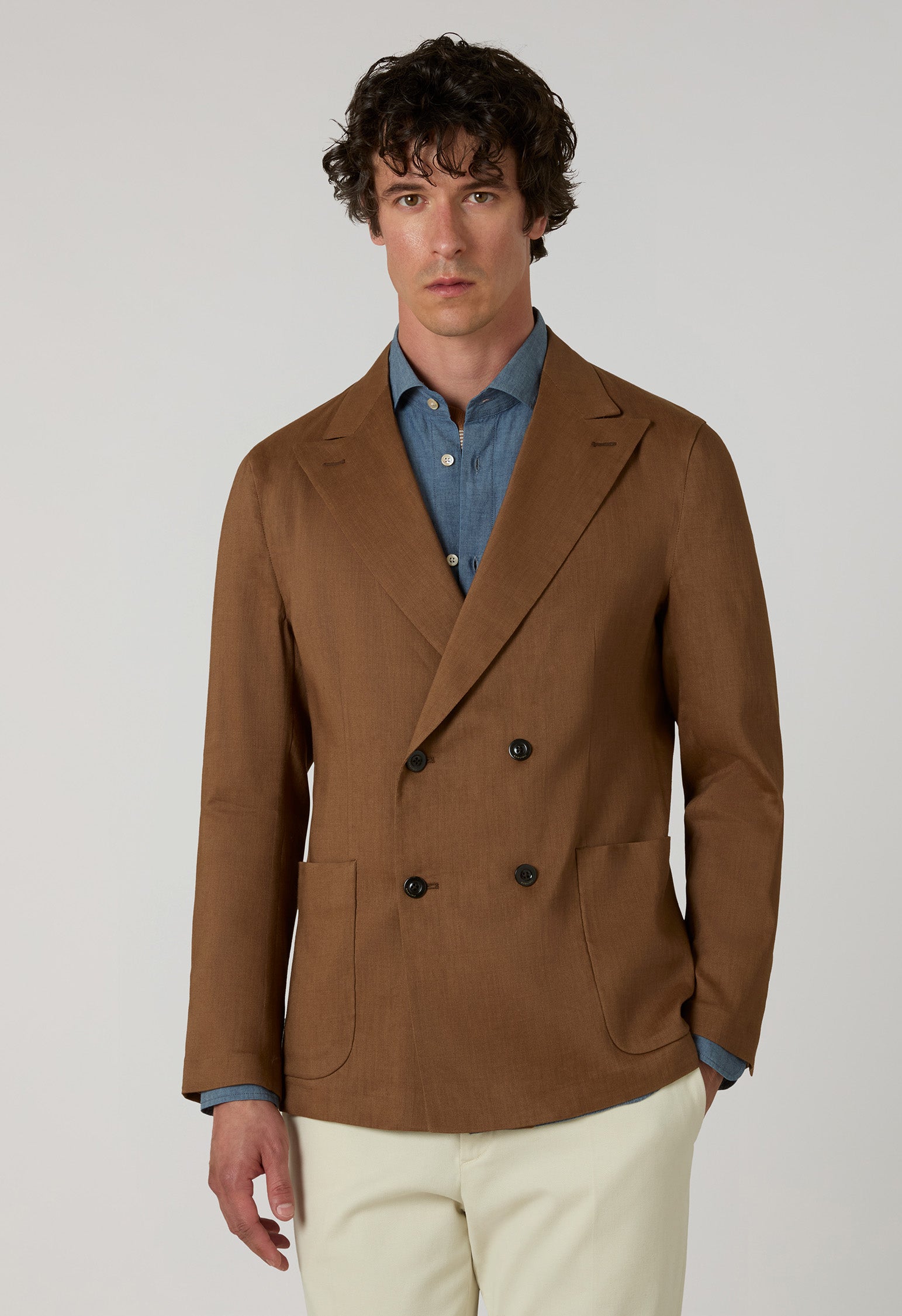 Linen Mohair double-breasted Sartoria Jacket