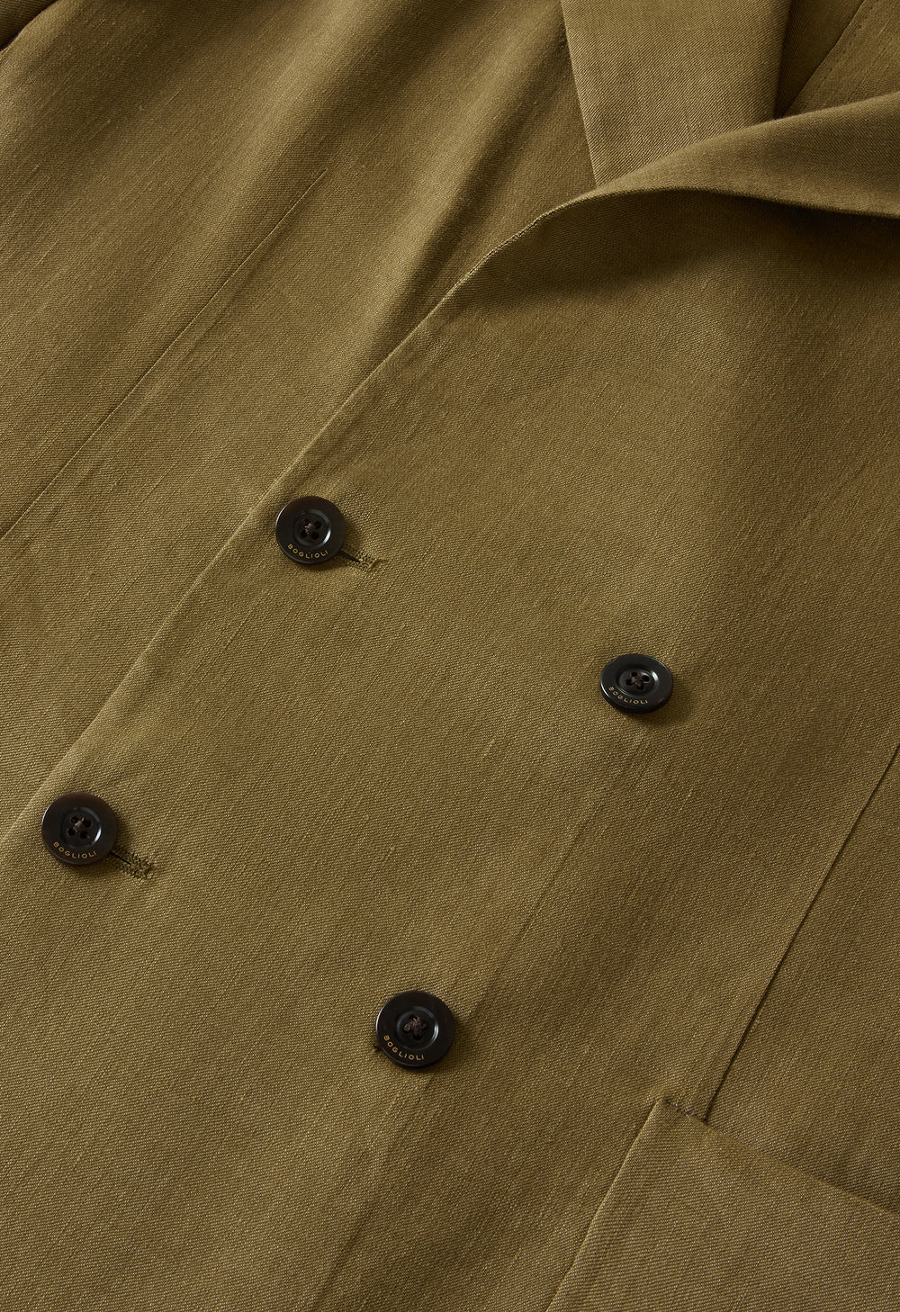 Green Linen Mohair Double-Breasted Sartoria Jacket