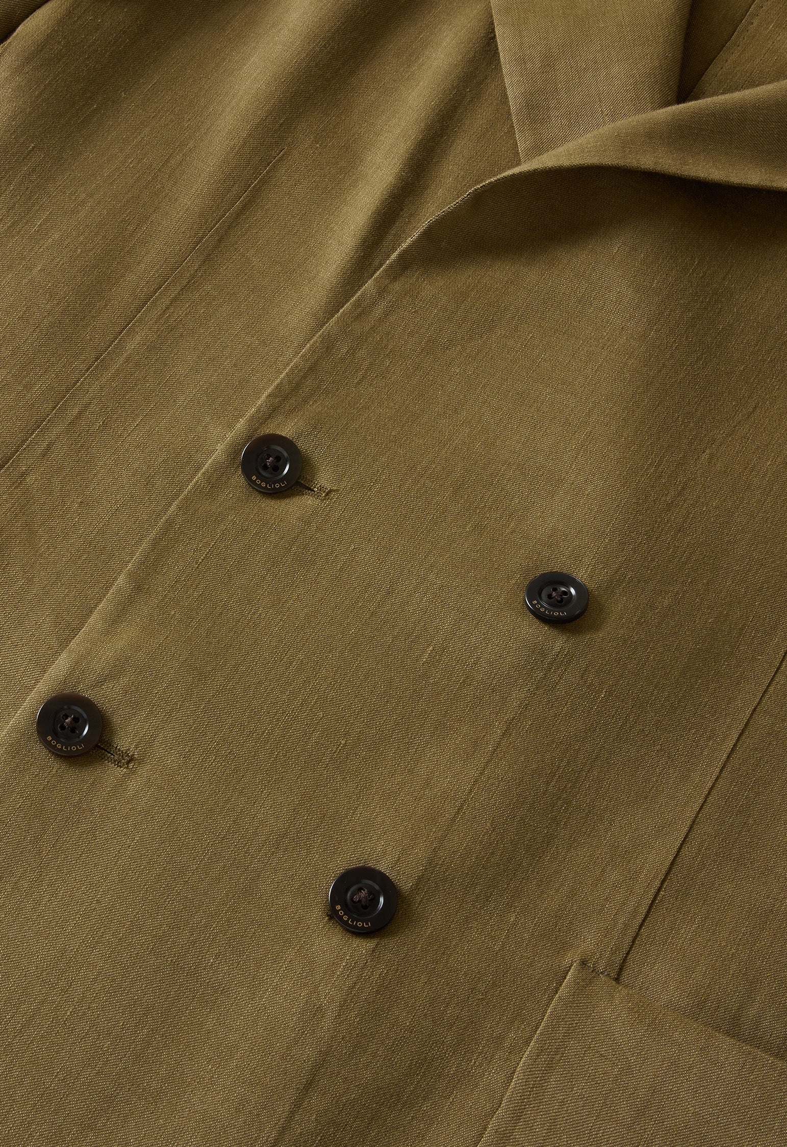 Green Linen Mohair Double-Breasted Sartoria Jacket