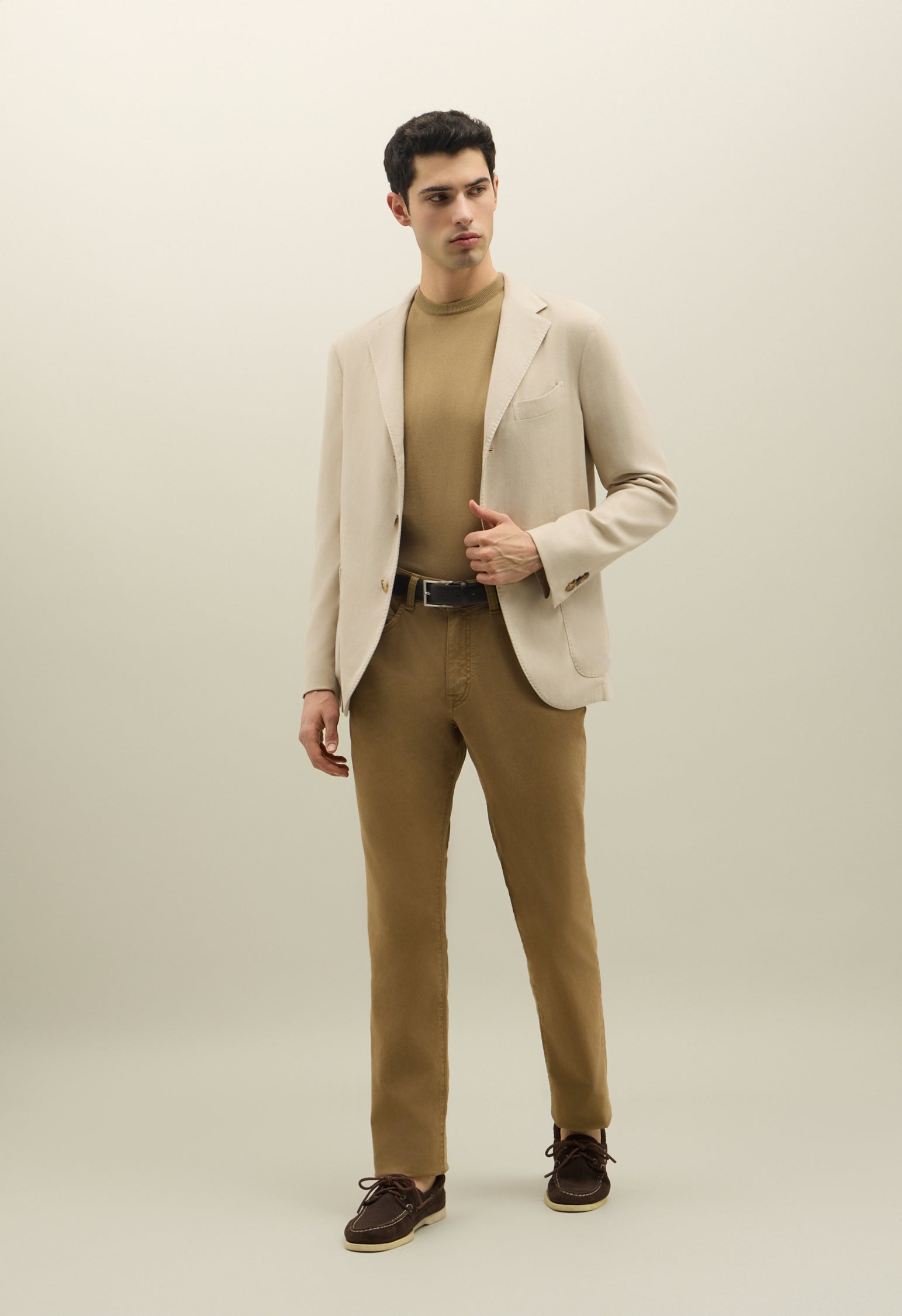 Warm White Blended Soft Cotton Dover Jacket | Boglioli