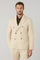 Beiger zweireihiger Dover Suit aus stückgefärbtem Leinen