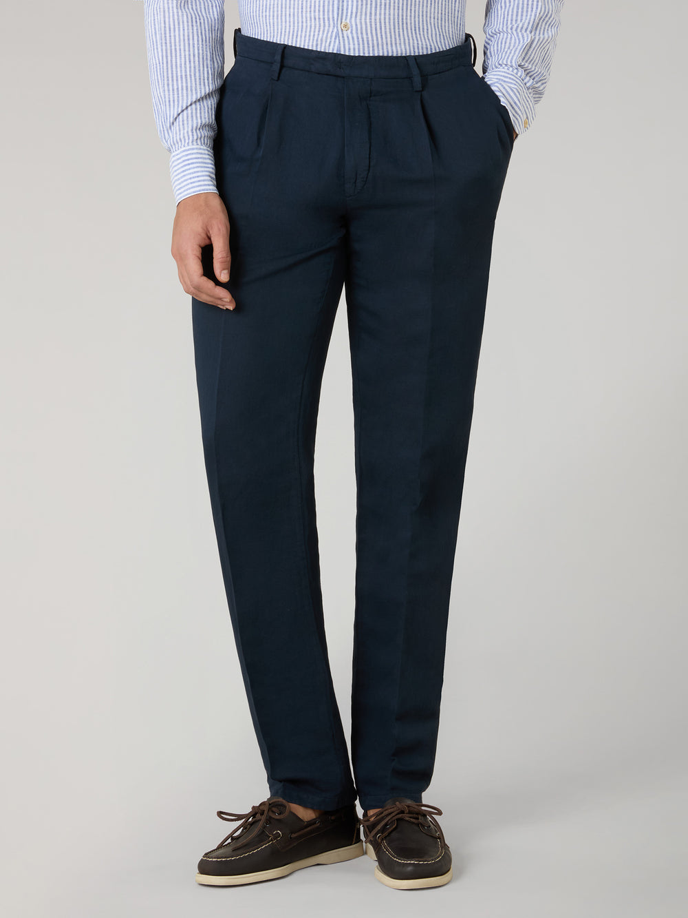 Garment Dyed Cotton Linen Satin double-breasted Dover Suit