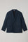 Blue Garment Dyed Cotton Linen Satin Double-Breasted Dover Suit
