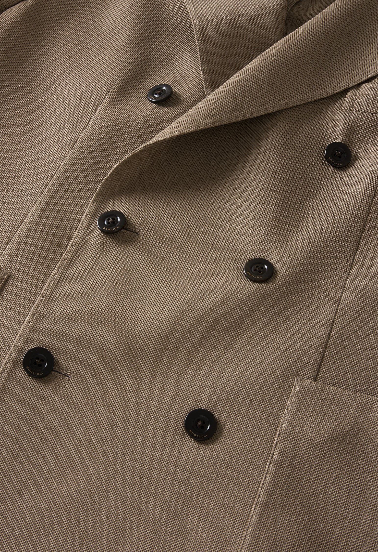 Beige Cotton Jersey Double-Breasted Dover Jacket | Boglioli