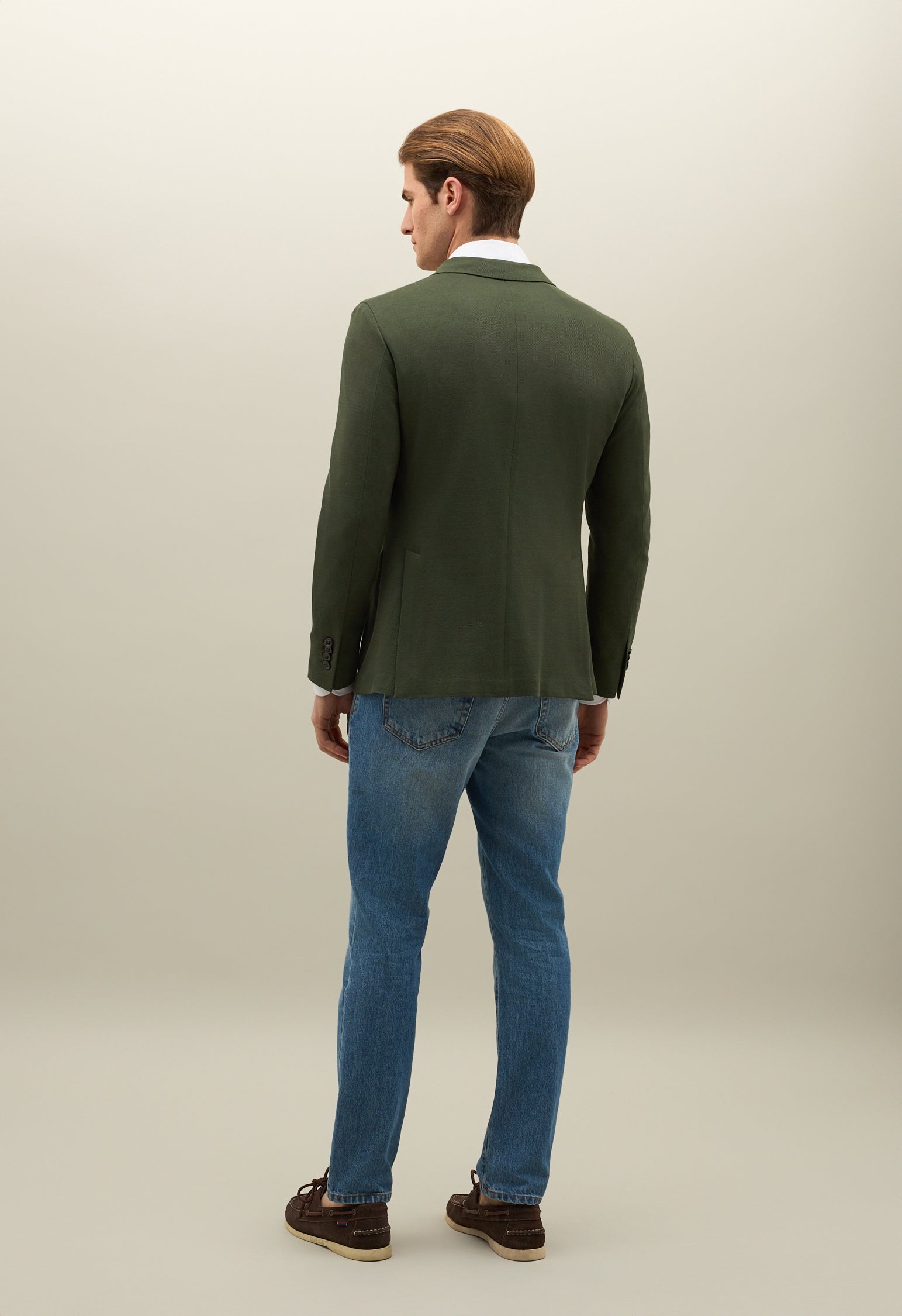 Giacca Dover doppiopetto in jersey verde