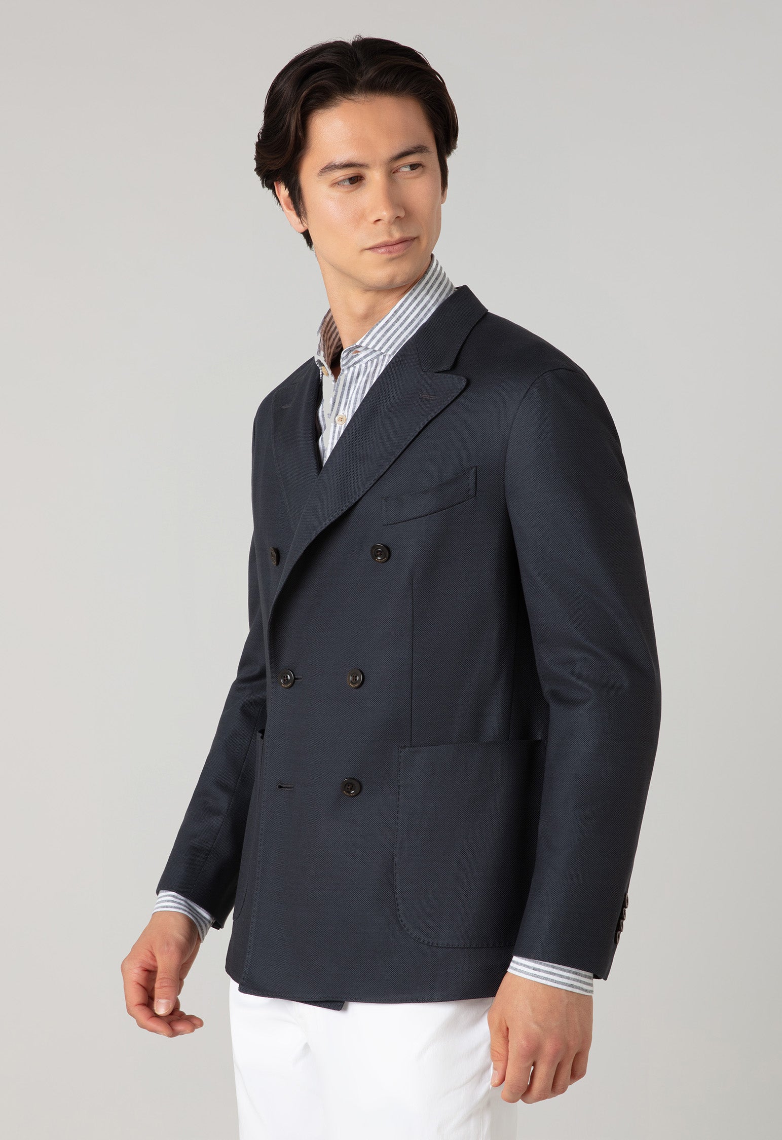 Cotton Jersey double-breasted Dover Jacket