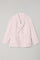Pastel Pink Garment Dyed Linen Double-Breasted Dover Jacket