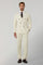 White Garment Dyed Cotton Herringbone double-breasted Dover Suit