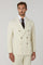 White Garment Dyed Cotton Herringbone double-breasted Dover Suit