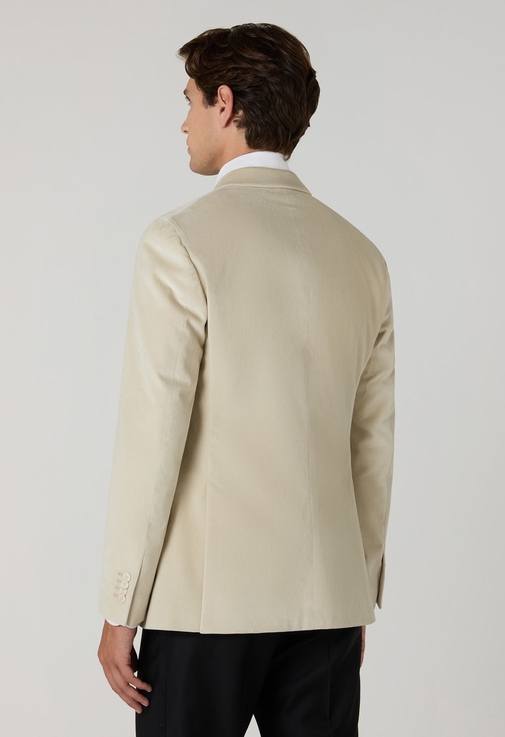 Light Beige Plain Velvet Milano Dinner Jacket