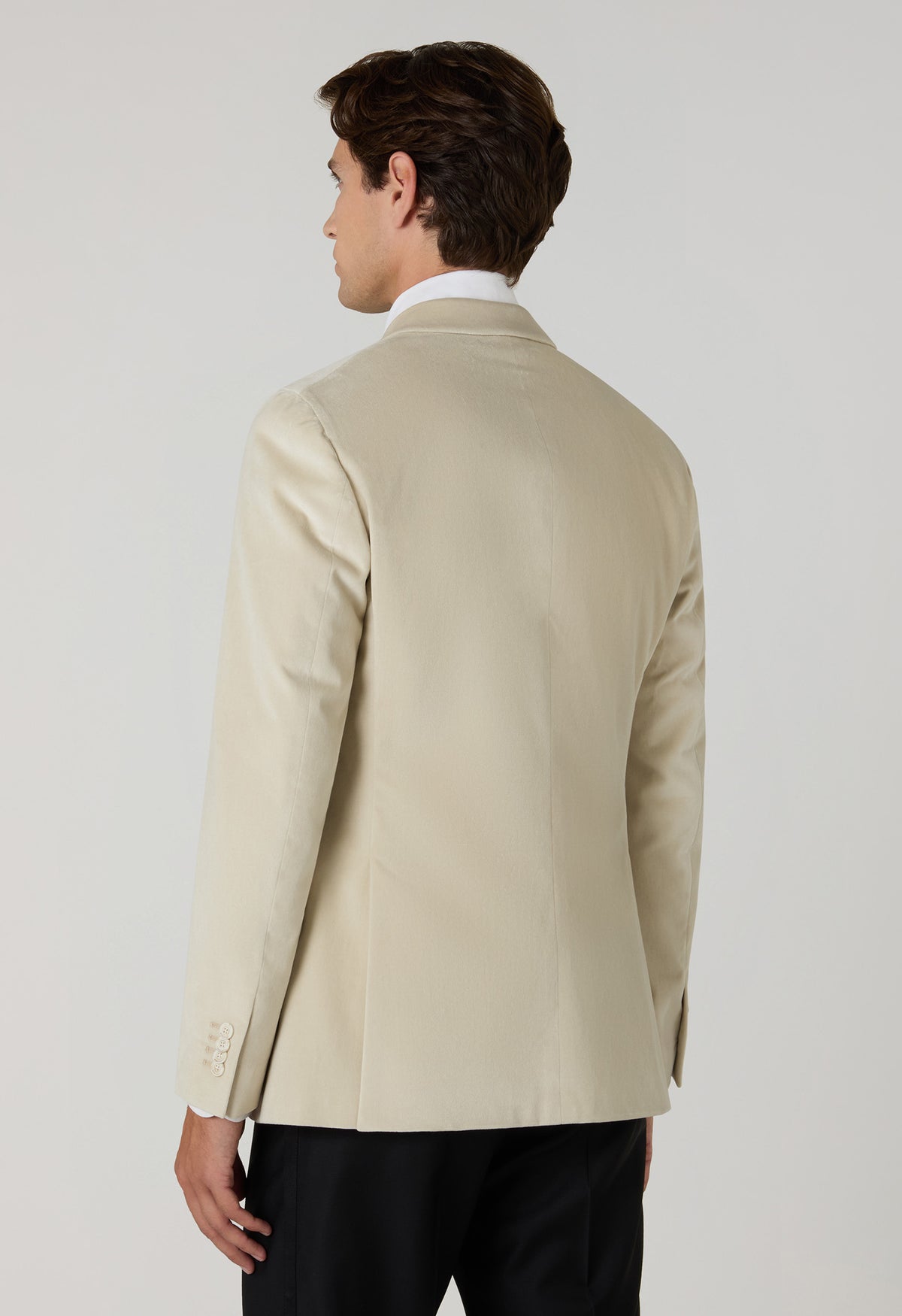 Light Beige Plain Velvet Milano Dinner Jacket