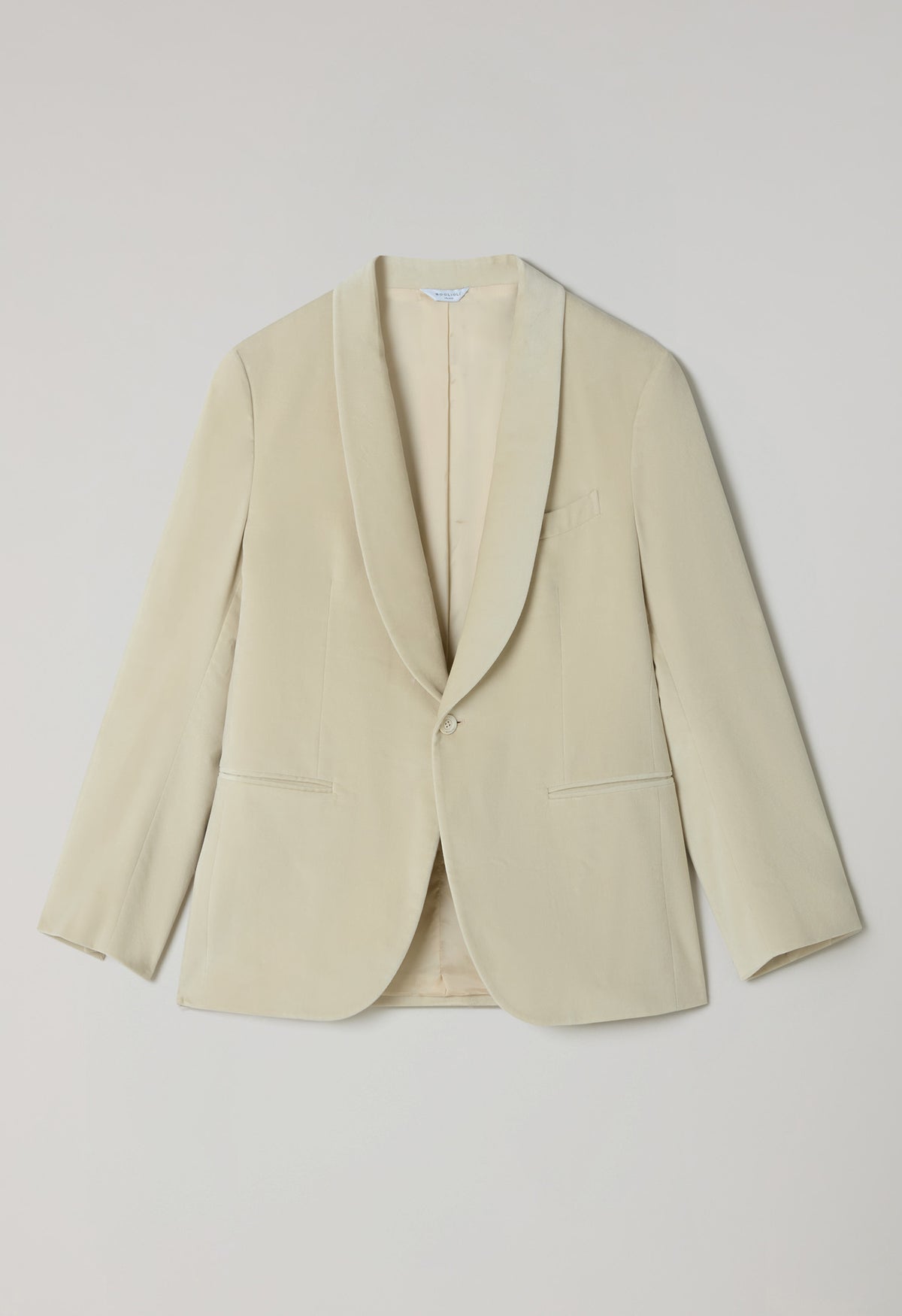 Light Beige Plain Velvet Milano Dinner Jacket