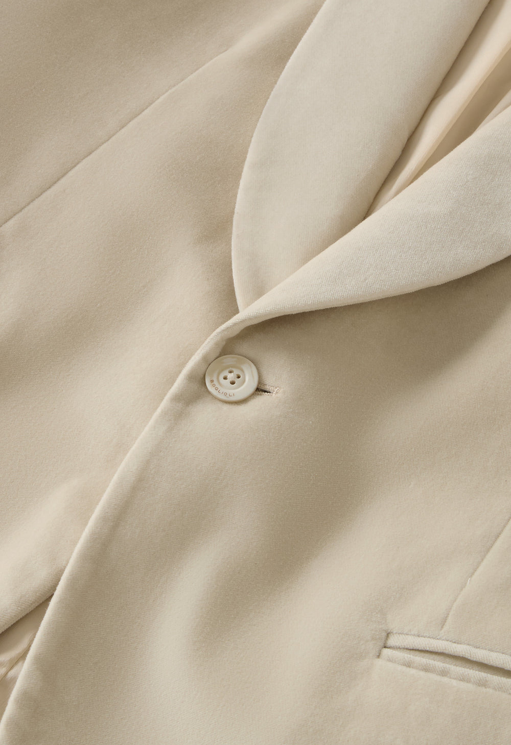 Light Beige Plain Velvet Milano Dinner Jacket