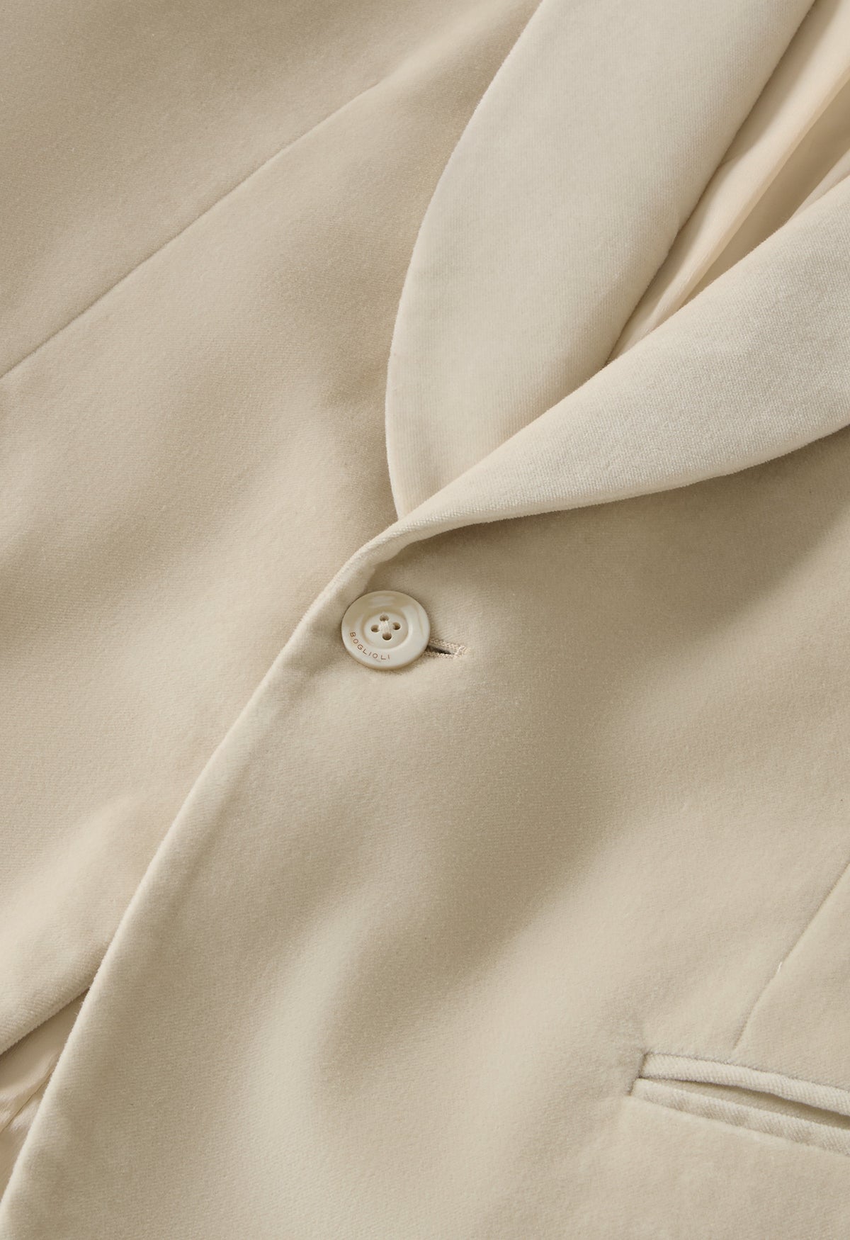 Light Beige Plain Velvet Milano Dinner Jacket
