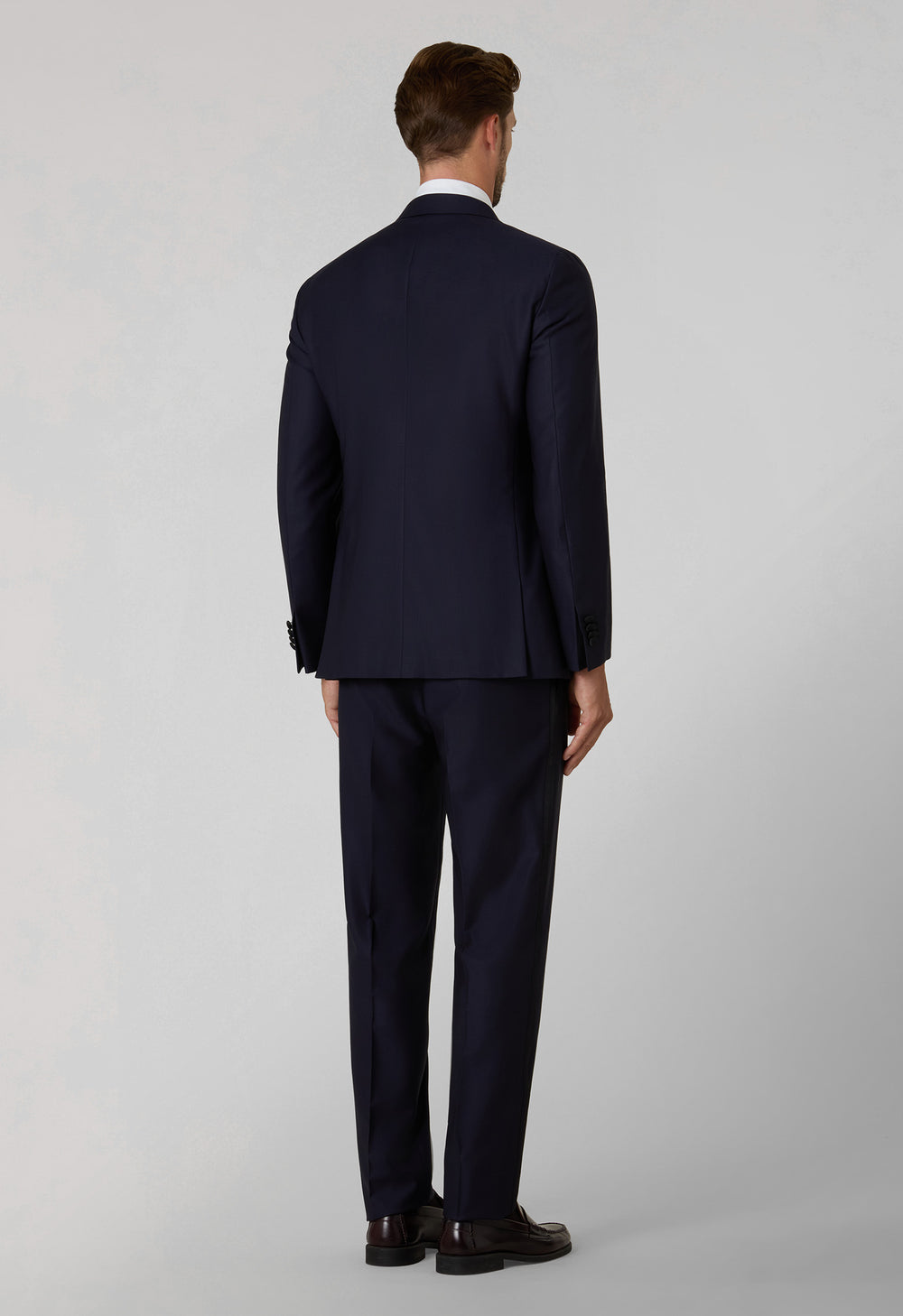 Blue Virgin Wool Satin Milano Tuxedo Suit