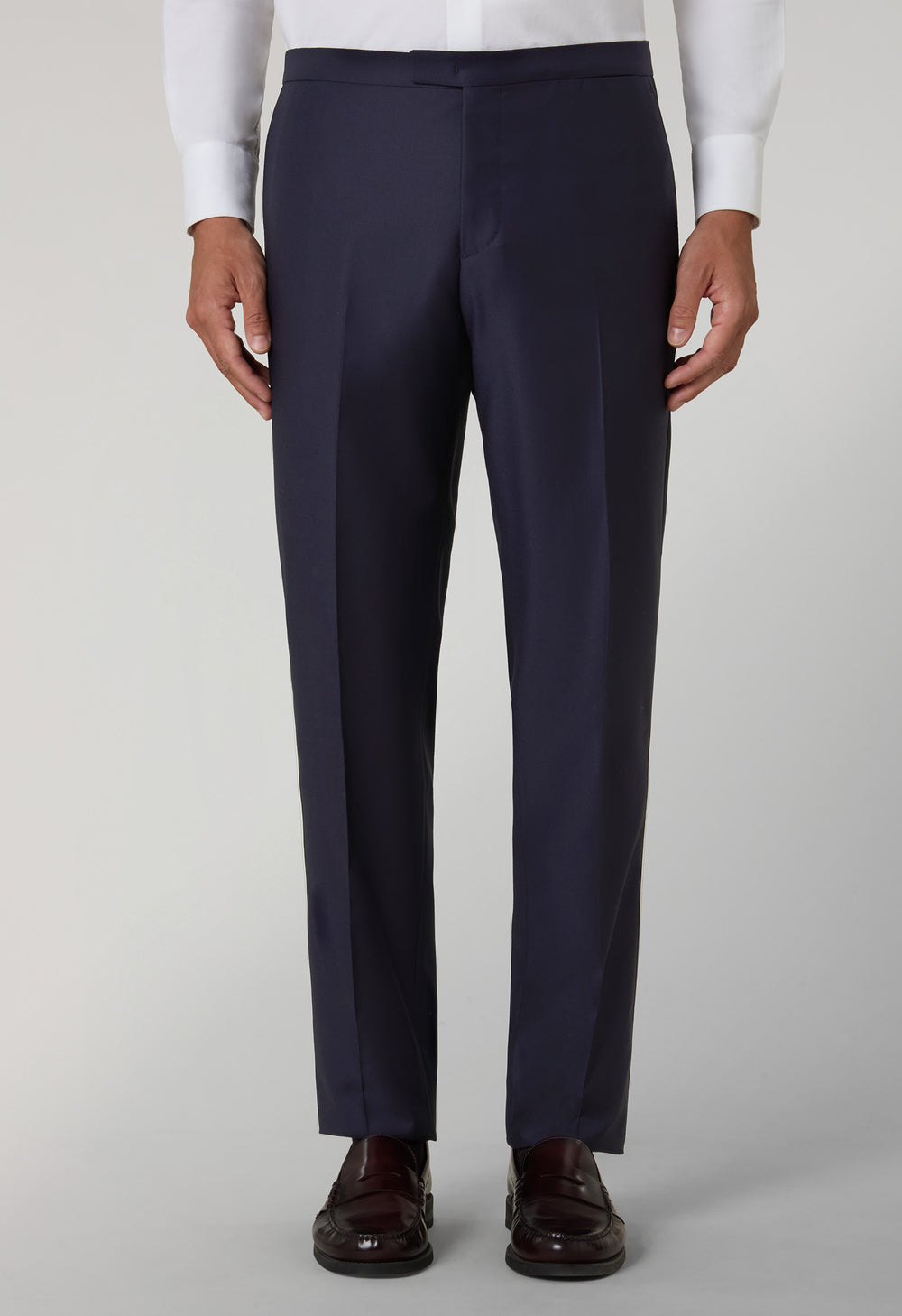 Blue Virgin Wool Satin Milano Tuxedo Suit