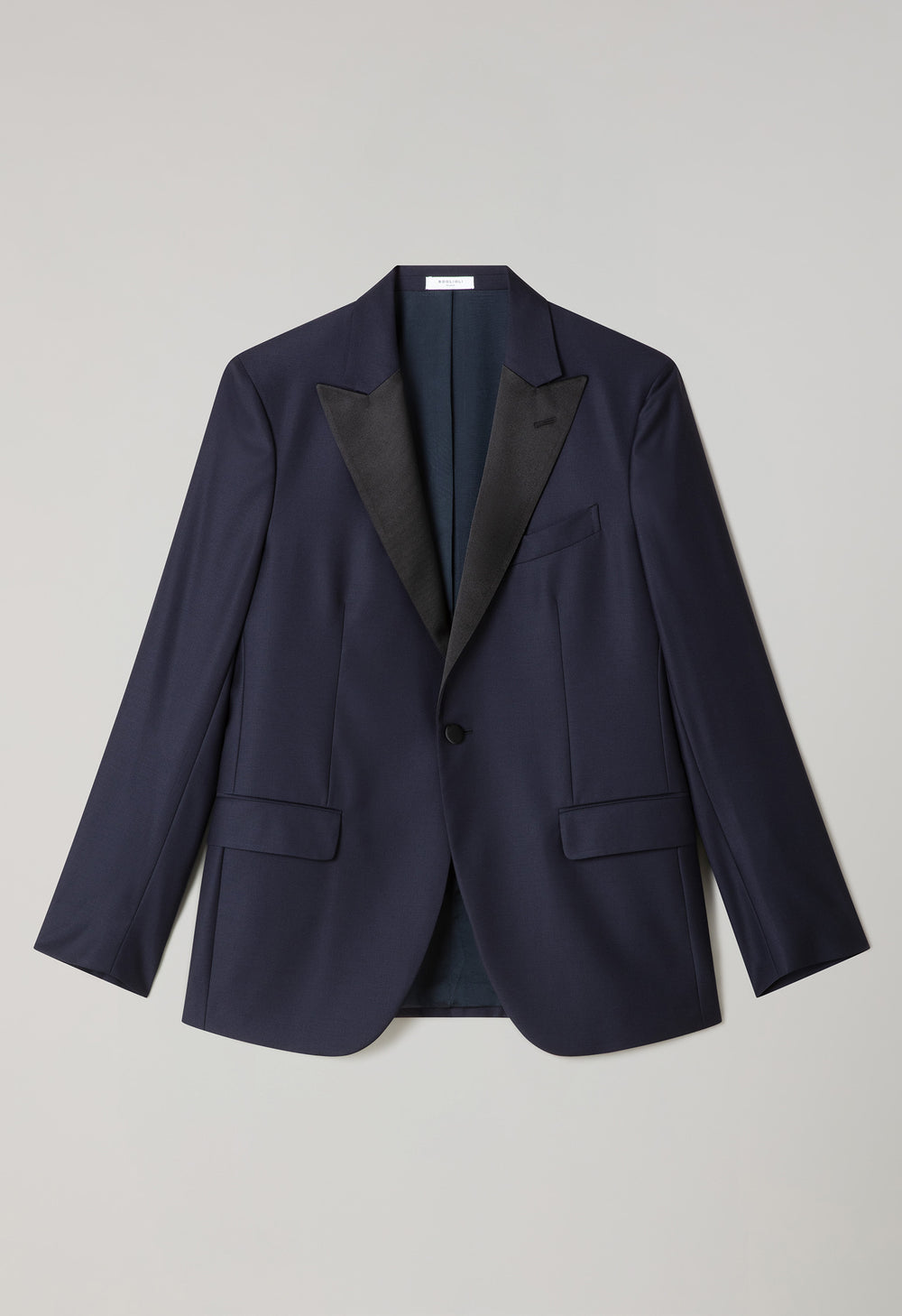 Blue Virgin Wool Satin Milano Tuxedo Suit