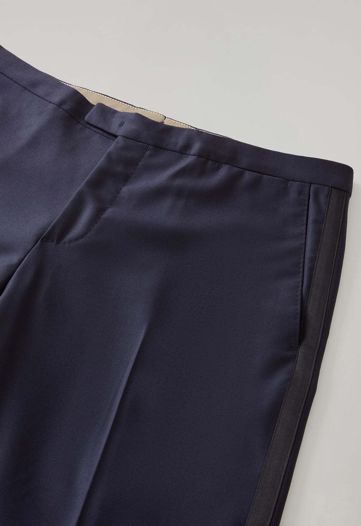 Blue Virgin Wool Satin Milano Tuxedo Suit