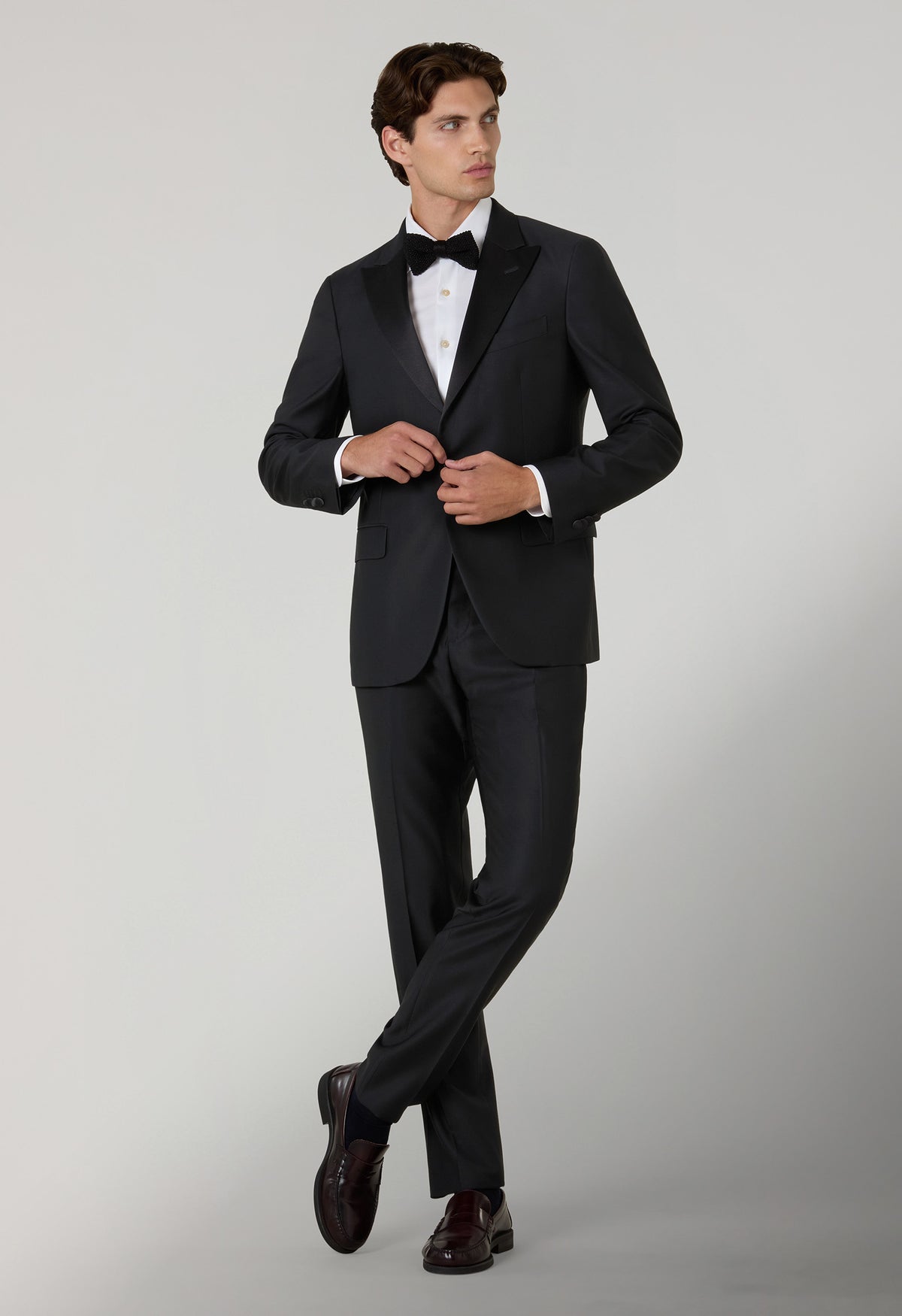Black Wool Satin Milano Tuxedo